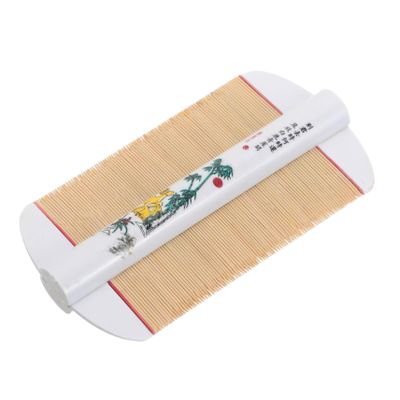 Self-Cleaning Bamboo Hair Comb with Fine Teeth, White, for Daily Care