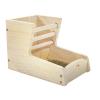 Wooden Dual-Compartment Hay Feeder for Rabbits view 1