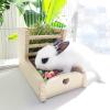 Wooden Dual-Compartment Hay Feeder for Rabbits view 2
