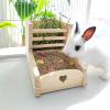 Wooden Dual-Compartment Hay Feeder for Rabbits view 3