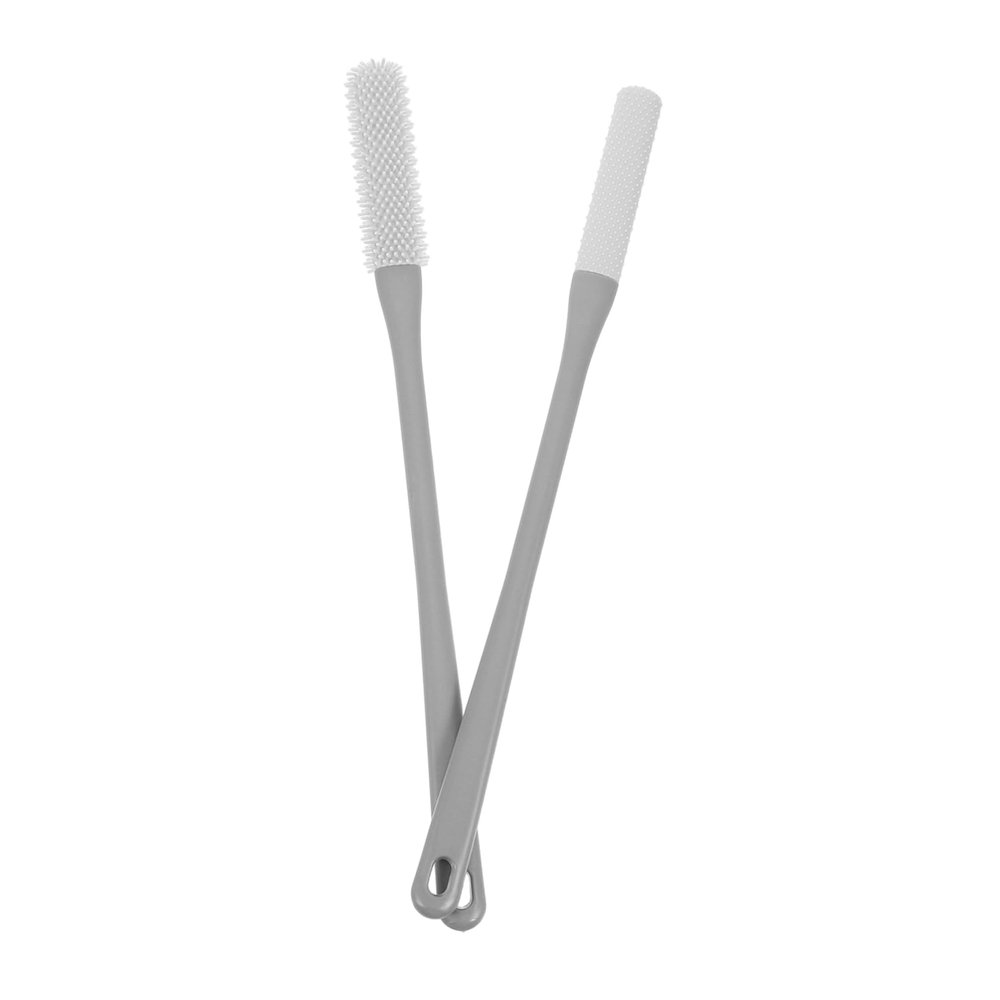 GOOHOCHY 2-Piece Shower Brushes with Long Handle, Soft PP Silicone, for Back Cleaning and Exfoliation