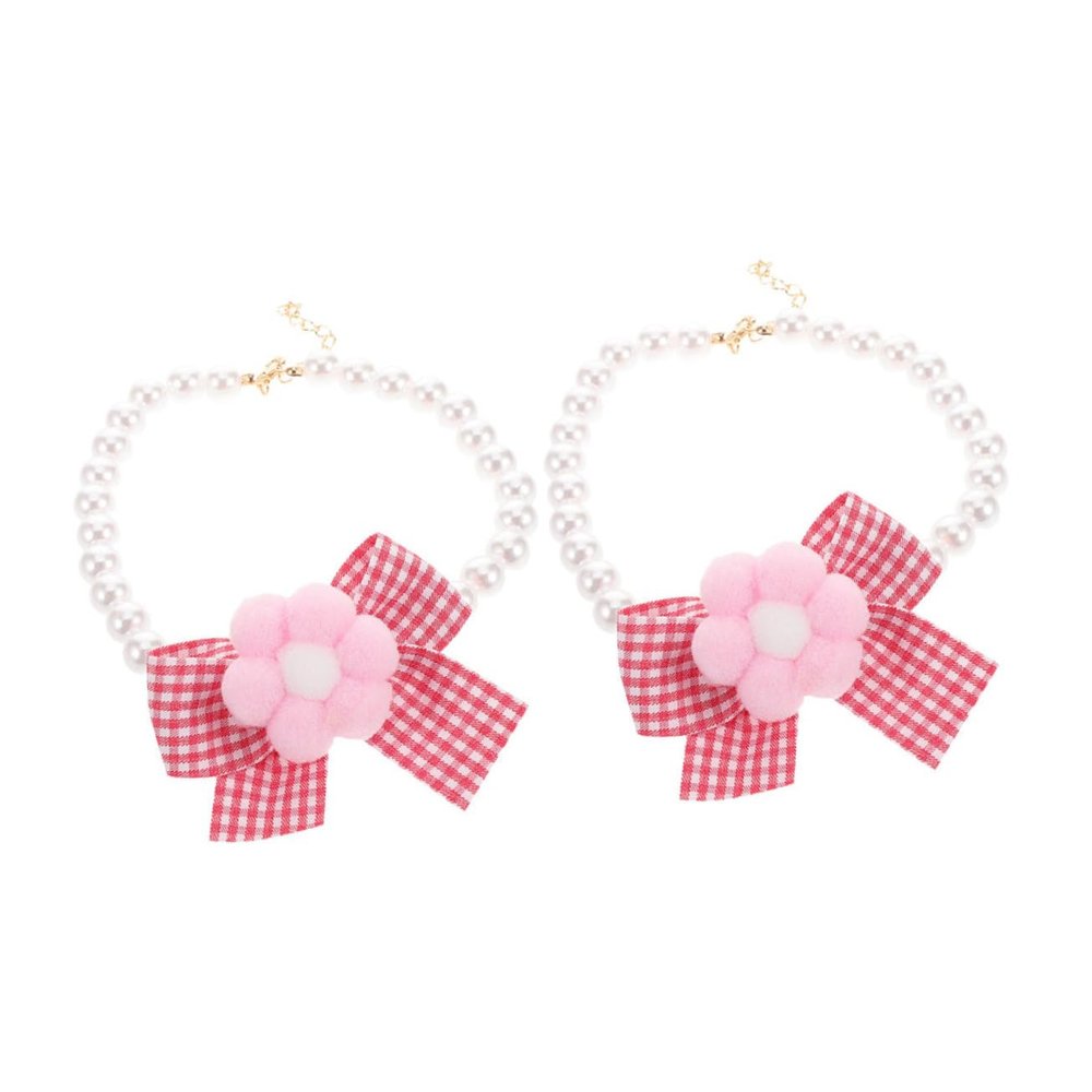 HANABASS 2-Pack Floral Bow Accessories for Pets