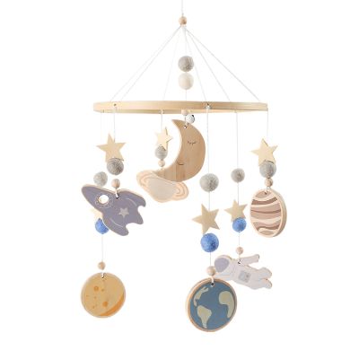 Baby Crib Mobile with 360-Degree Rotating Space-Themed Toys