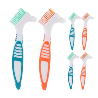 Denture Cleaning Brushes with Double Head, 6 Count, Nylon