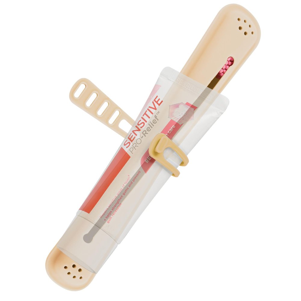 Linkidea Travel Case for Manual Toothbrushes, Beige