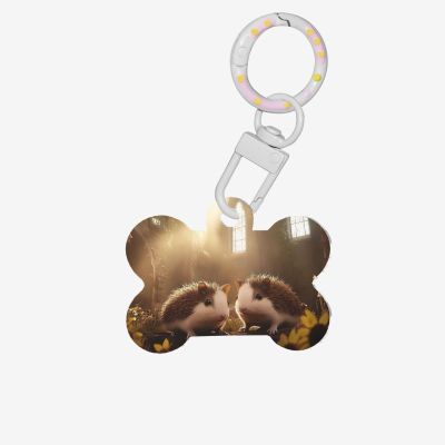 Pet Go ID Tags The Hamster on a Date Personalized Dog and Cat Tags, Bone-Shaped Acrylic, White, Size M