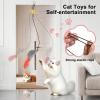 AURIVEE Cat Toy 2-Pack, Hanging Feather Toy for Frame, Squeaky Mouse with Feather Tail view 4