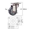 ZGHQHCDRH 304 Stainless Steel Furniture Caster, 50 mm, TPR Rubber, 120 kg Capacity, for Furniture Carts (1.5 in) view 2