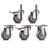 ZGHQHCDRH 304 Stainless Steel Furniture Caster, 50 mm, TPR Rubber, 120 kg Capacity, for Furniture Carts (1.5 in) view 3