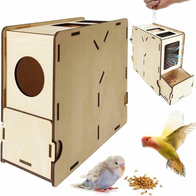 YGHBFRSZ Bird Seed Winnower, Wooden Husk Separator with Drawer