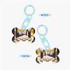 Pet Go ID Tags, Black-and-White Grid Village, Personalized Dog and Cat Tags, Bone-Shaped Acrylic, Sky Blue, Small view 2