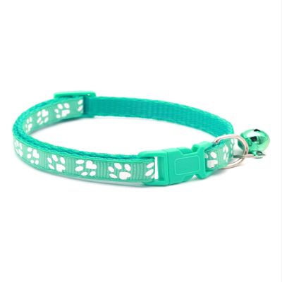 TiaoBug Cat Collar with Bell, Adjustable Kitten Collar, Mint Green, One Size