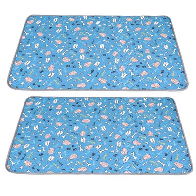 Mateju Reusable Puppy Pads, 2-Pack, Washable Dog Training Pads, Sky Blue, 100 x 70 cm