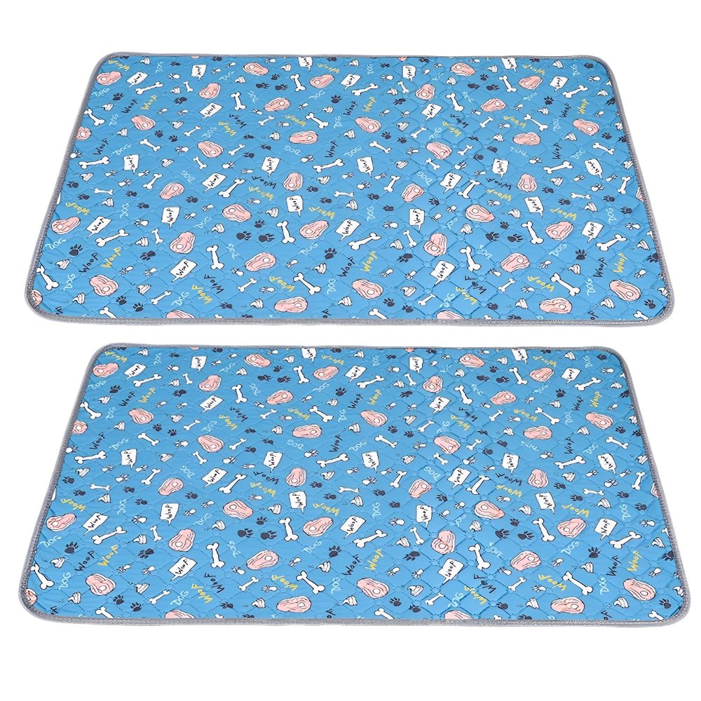 Mateju Reusable Puppy Pads, 2-Pack, Washable Dog Training Pads, Sky Blue, 100 x 70 cm