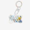 Bone-Shaped Abstract Geometric Acrylic Pet ID Tag with Ring view 1