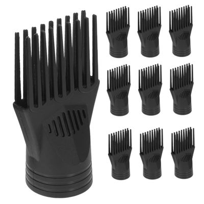 Healeved Black Plastic Hair Dryer Attachment, 10-Piece Comb Set for Curling, Easy to Use at Home or in Salons