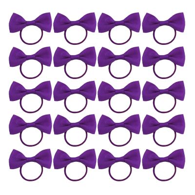 20-Piece Purple Hair Accessories Set with Bows and Elastic Hair Bands for Girls