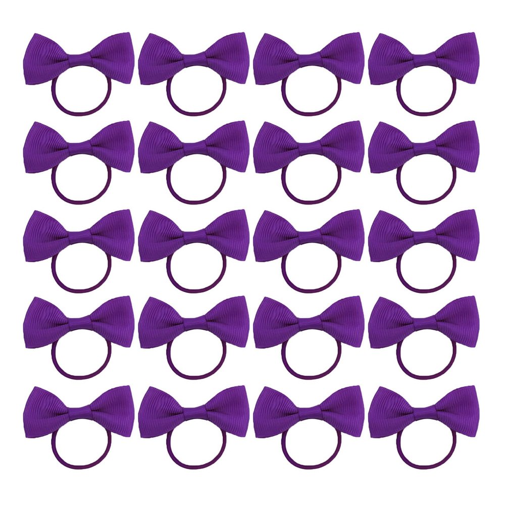 20-Piece Purple Hair Accessories Set with Bows and Elastic Hair Bands for Girls