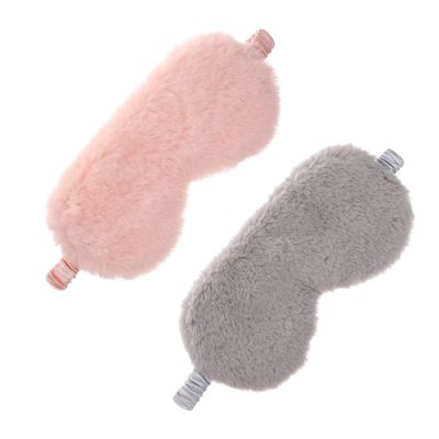 GOOHOCHY 2-Pack Plush Satin Sleep Masks for Women
