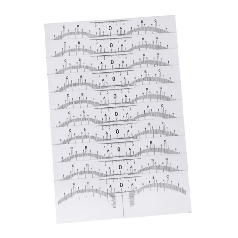 LRXIYODE 10-Piece Disposable Plastic Eyebrow Rulers for Microblading and Permanent Makeup