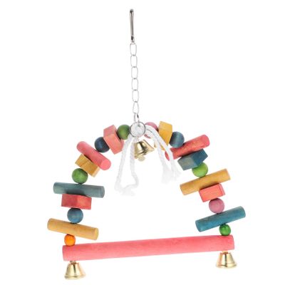 TOYANDONA Wooden Bird Stand Toy for Parakeets and Parrots