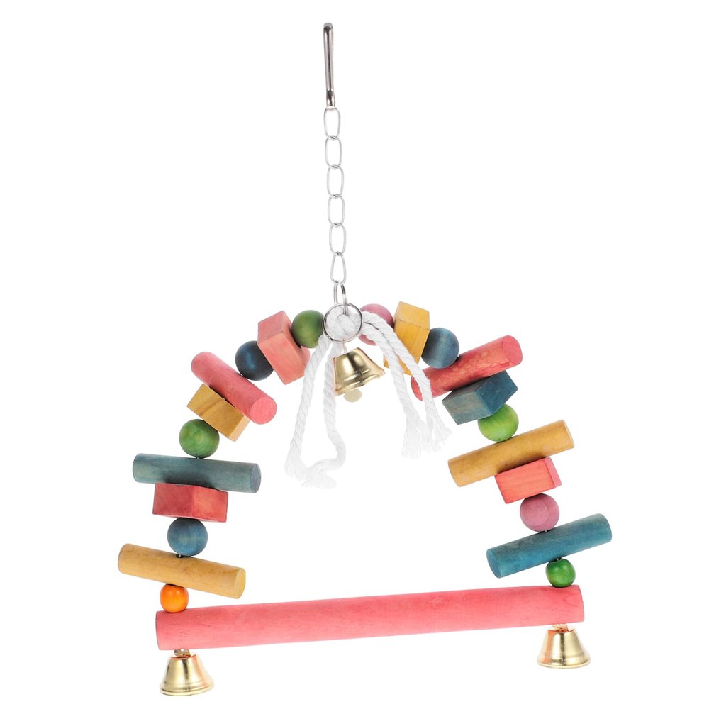 TOYANDONA Wooden Bird Stand Toy for Parakeets and Parrots