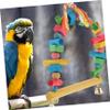 TOYANDONA Wooden Bird Stand Toy for Parakeets and Parrots view 3