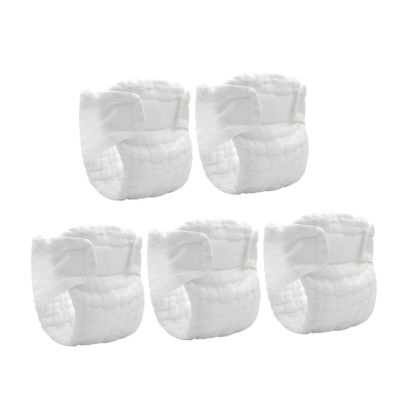 Reusable Cotton Cloth Diapers for Newborns, 5-Pack