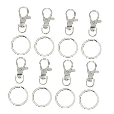 Metal Key Rings with Clasps, 60 Pieces