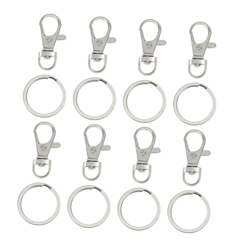 Metal Key Rings with Clasps, 60 Pieces