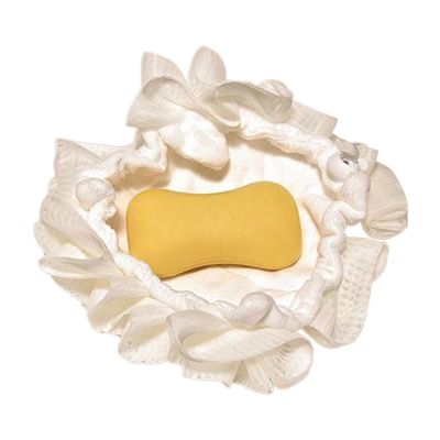 Bath Sponge - 2-in-1 Back Scrubber with Soap Bag