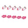 IMIKEYA 10-Piece Mother's Day Cake Toppers, Red Double-Layer Paper Decor with Roses and Hearts view 1