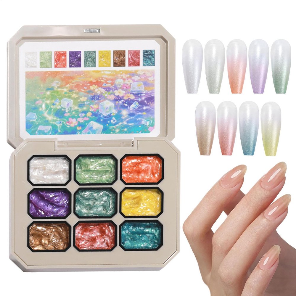 Nail Art Gel, 9 Colors, Quick-Drying Adhesive