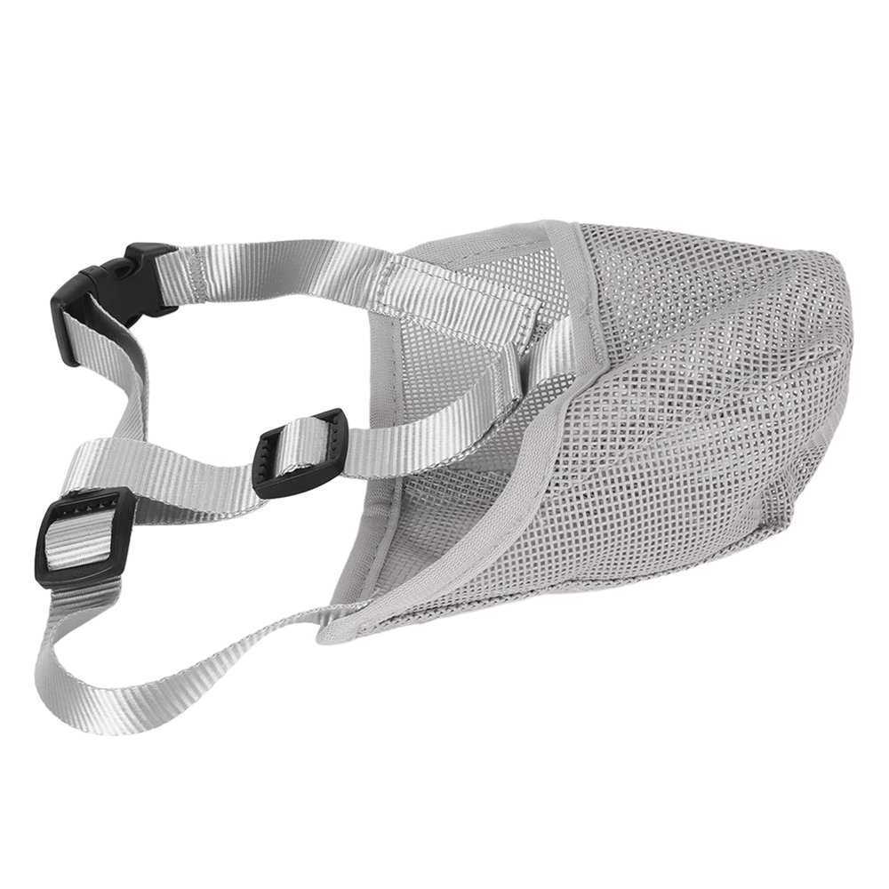 Pssopp Adjustable Dog Muzzle for Safe Chewing Prevention, Breathable Outdoor Use, Gray (XS)