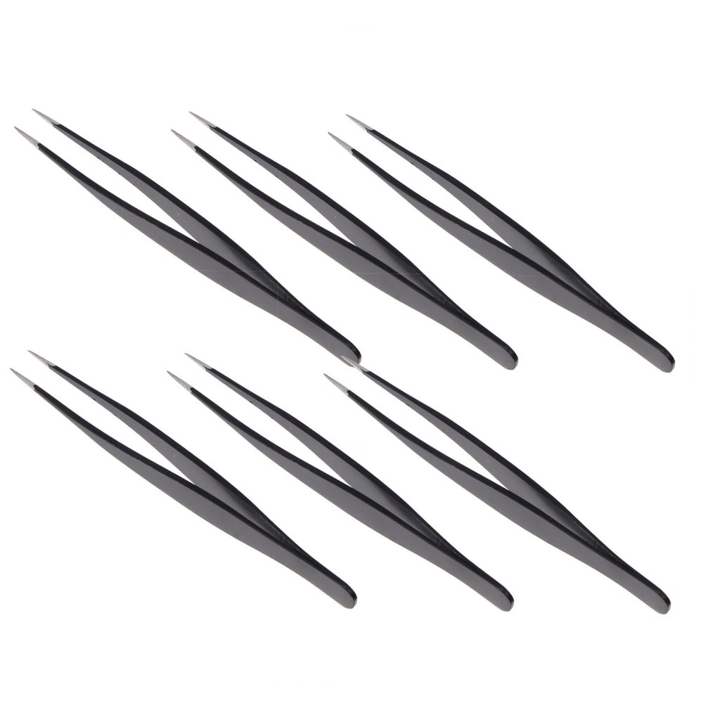 SHERCHPRY 3 Sets of Stainless Steel Eyelash Tweezers with Precise Tips