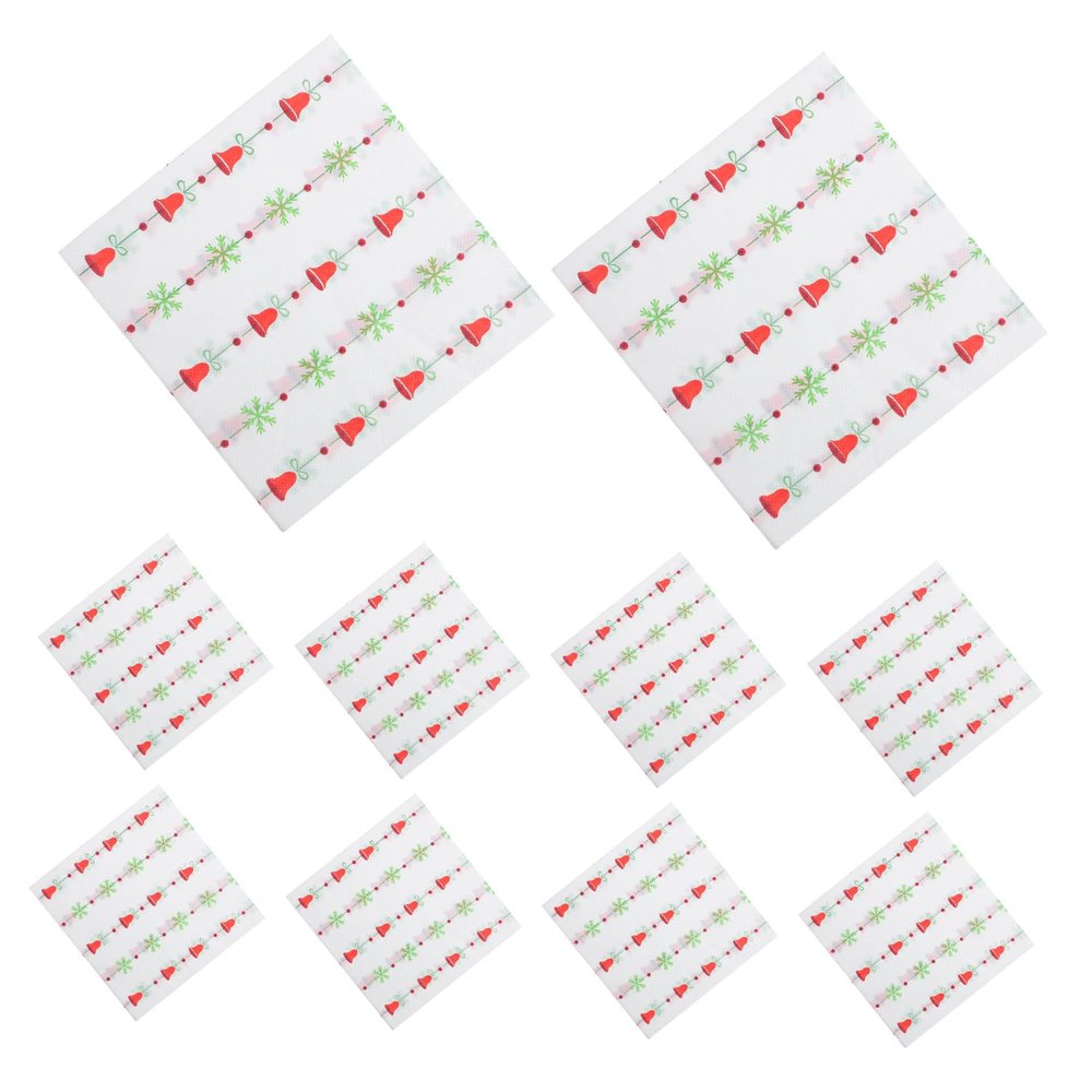 BESTYASH 120-Piece Christmas Paper Napkins with Bell Pattern