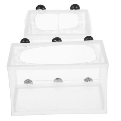 BESPORTBLE 2-Piece Aquarium Fish Breeder Box with Fine-Mesh Isolation and Divider for Fry
