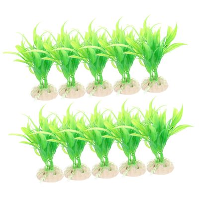 HANABASS 10-Piece Aquarium Grass Decoration Set