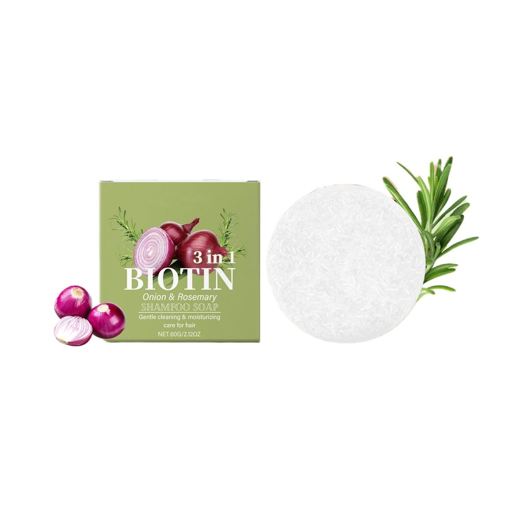 Onion Biotin Rosemary Shampoo Bar for All Hair Types, 1 Pc