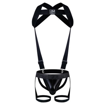 JOCKMAIL Men's Jockstrap with Adjustable Straps, Sexy Breathable Double-Strap Underwear for Sports and Clubwear (DE/NL/SE/PL, Alphanumeric, L, Regular, Regular, 259 Black)