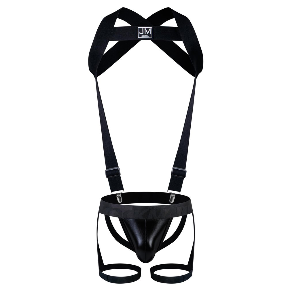 JOCKMAIL Men's Jockstrap with Adjustable Straps, Sexy Breathable Double-Strap Underwear for Sports and Clubwear (DE/NL/SE/PL, Alphanumeric, L, Regular, Regular, 259 Black)
