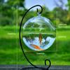 Fazvncv Handmade Round Glass Fish Bowl with Stand, Hanging Aquarium and Plant Terrarium view 2