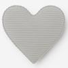 chilly pilley Decorative Corduroy Pillow, Heart, Light Gray view 1