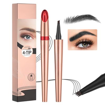 3D Microblading Waterproof Eyebrow Pen with 4-Prong Tip, Black