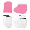 VICASKY 4 Pairs Exfoliating Moisturizing Hand and Foot Mask Gloves, White/Pink view 1