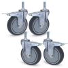 75/100 mm Swivel Casters with M12 Threaded Stems, TPR Wheels and Brakes view 1