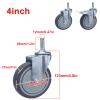 75/100 mm Swivel Casters with M12 Threaded Stems, TPR Wheels and Brakes view 2