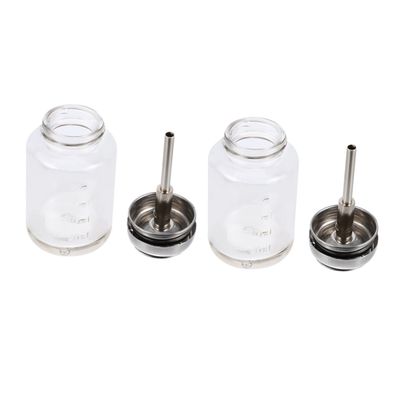 DECORNIJIA 2-Pack Refillable Transparent Glass Pump Bottles