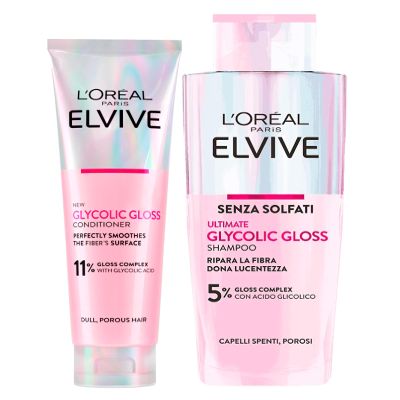 L'Oréal Paris Elvive Glycolic Gloss Shampoo 200 ml + Repair Conditioner 150 ml