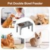 Elevated Dog Bowl Stand, 5 Adjustable Heights view 4